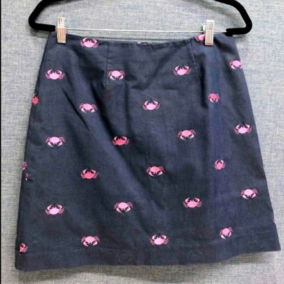 Lilly Pulitzer Other - Lilly Pulitzer Navy Blue Skirt with Crab Embroider